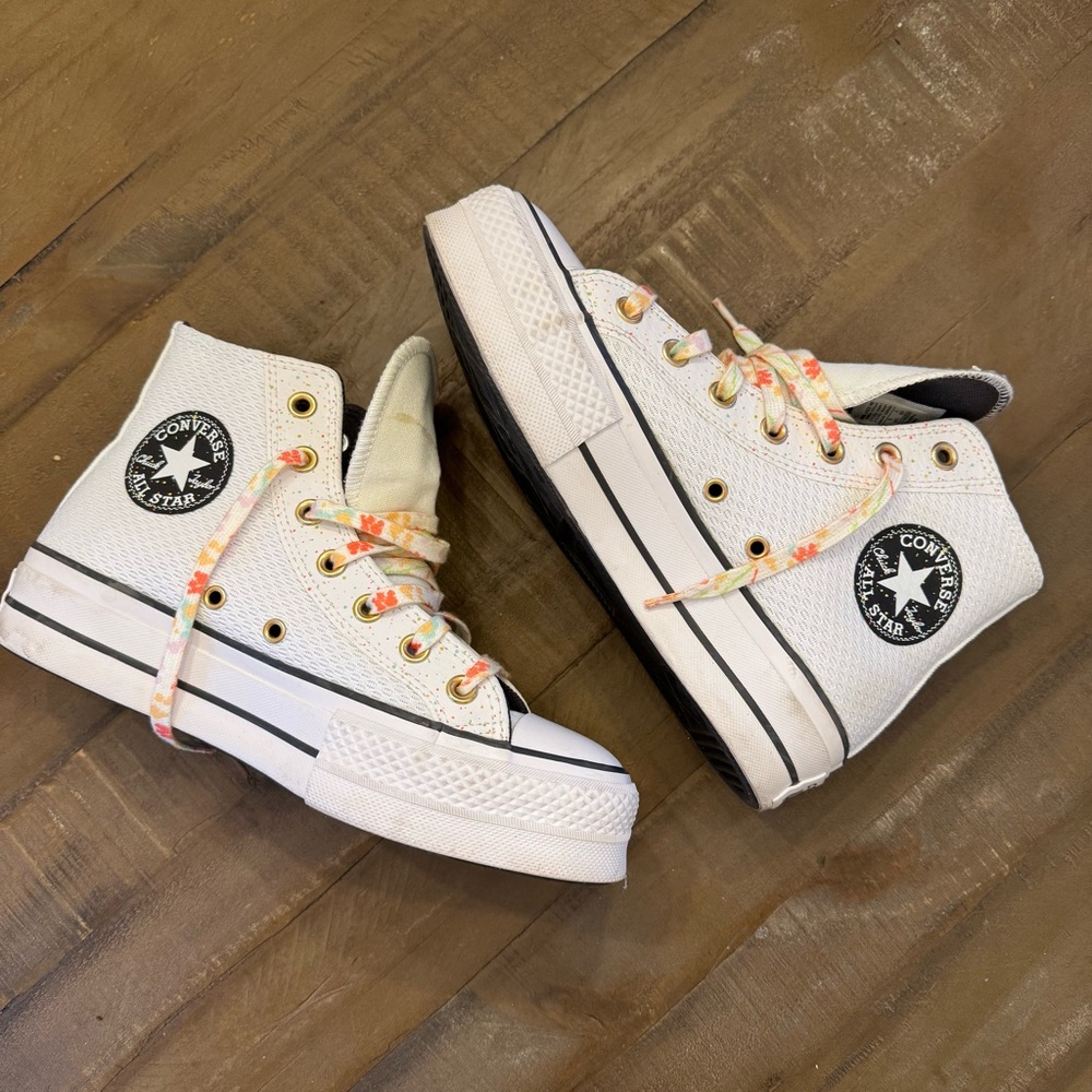 Converse | Chuck Taylor All Star Lift High Top Platform Sneakers White Mesh Sz 7